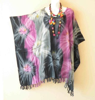 KB435 Tie Dye Batik Tunic Plus Kaftan Blouse Top